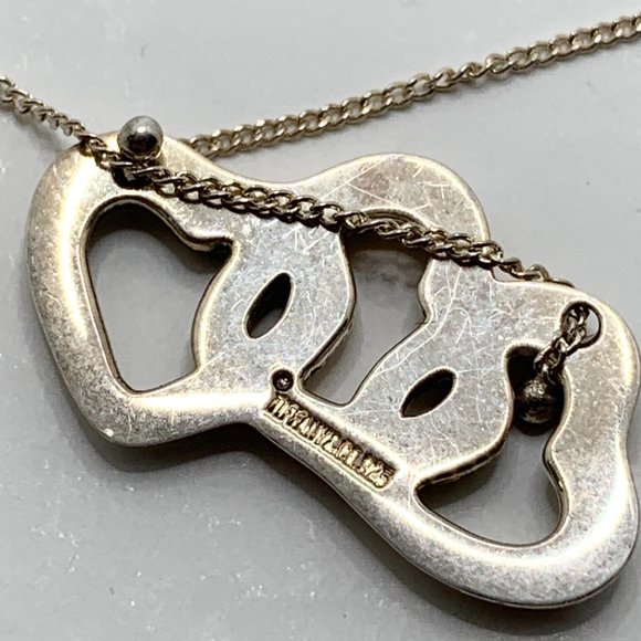 Authentic Tiffany & Co Silver 925 Triple Open Hearts Necklace - Picture 4 of 8